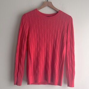 Banana Republic Pink Cable-Knit Crewneck Sweater